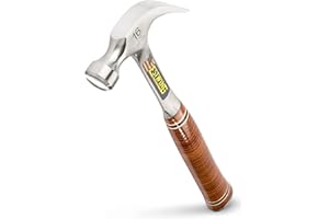Estwing E16C Curved Claw Hammer - Leather Grip 450g (16oz), Silver