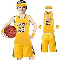 Maillot De Basket FUTERLY Pour Garçon - Ensemble Sans Manches + Short, Taille 12-14 Ans, Blanc XXL/170 - Idéal Pour L'Entraînement