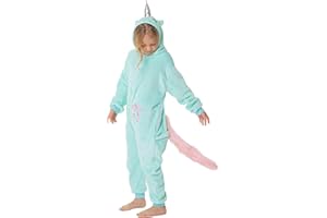 corimori - Jade das Einhorn Kinder Jungen Mädchen Onesie Jumpsuit Anzug Kostüm Verkleidung (Gr. 130-150 cm), Türkis