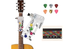 BELIOF Sistema di apprendimento degli accordi per chitarra Classica chitarra elettrica acustica Aiuto per l'insegnamento e adesivi per tastiera per chitarra per principianti