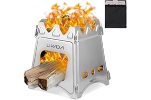 Lixada Estufa de Leña Compacto Plegable para Cámping Cocina Picnic Al Aire Libre