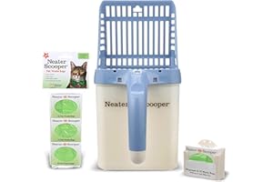 Neater Pet Brands - Neater Scooper Cat Litter Scoop and 60 Count Refill Bag Bundle - Cat Litter Sifter Poop Scoop System with Extra Waste Bags, Blue