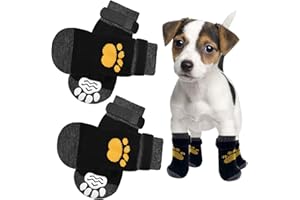 ZNGOU 2 Pairs Anti-Slip Dog Sock Paw Protector Boots with Adjustable Strap for Puppy Indoor/Outdoor Hardwood Floor Walking
