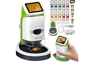 BEBANG Miniscope de microscope portable détachable pour enfants – Écran HD 4K 2" – Microscopes numériques de poche 1000X pour garçons et filles âgés de 4 à 12 ans – Kit de tige scientifique portable avec jeu
