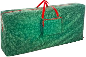 Christmas Village 9ft Christmas Tree Storage Bag - Heavy Duty Large Christmas Tree Bag with Full Length Double Stitched Zip and Carry Handles (Green, 9ft Xmas Tree Storage Bag)