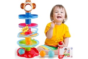 iKidiki Spielzeug ab 1 Jahr Junge Mädchen, Kugelbahn ab 1 2 Jahre Kinderspielzeug ab 1 2 Jahr Weihnachten Geschenk für Kinder Baby Spielzeug ab 8 9 10 11 12 Monate Klangbaum Motorikspielzeug