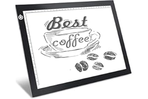 LOOEOODOO Black A4 Dimmable LED Artcraft Light Box Tracer Slim Light Pad Portable Tablet, USB Power Cable Copy Drawing Board Tracing Table for Artists Designing, Animation, Sketching, Stenciling X-ray Viewing