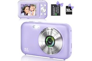 YLSHGXFC Cámara de Fotos con Tarjeta SD de 32 GB,Cámara Digital HD 1080P 44MP, Compacta,LCD Recargable Camara de Fotos Digital con Zoom 16X Camara Digitales Compacta para Niño,Adulto(Violeta)