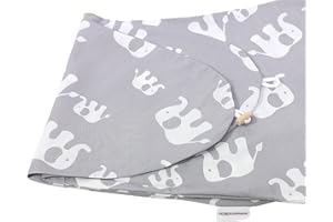 HOBEA-Germany Housse de Coussin d’Allaitement pour Oreiller d’Allaitement 190cm en différentes Couleurs et Dessins de (Famille d'éléphants)