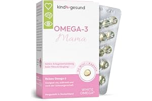 ‎WHITE OMEGA Premium Omega-3 Kapseln – für Mama & Baby – 293 mg DHA und 173 mg EPA – vor, während & nach der Schwangerschaft – sicheres & frisches Omega-3 – einfache Einnahme (90 Stück (1er Pack))