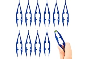 FOYODS 10er-Pack Bügelperlen-Pinzetten, Kunststoff-Bügelperlen-Pinzetten, leichte Kunststoff-Pinzetten zum Basteln von Perlen, Elektronik, Familien, Kunsthandwerk, 10 cm, multifunktionale Perlenpinzetten