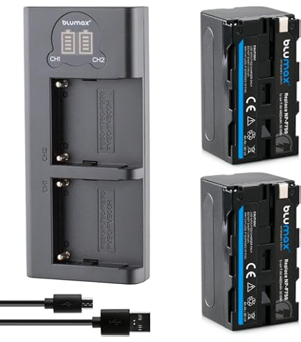 2x Akku für Sony NP-F990 Dual Charger für Sony NP-F970 F750 60369 90302 90105