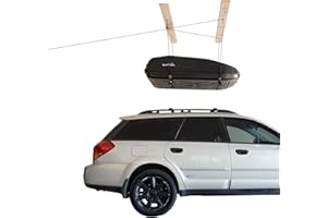 HARKEN - Cargo Box Overhead Garage Storage Hoist, Self-Leveling, Safe Anti-Drop System, Easy One-Person Operation, Smart Garage Organization