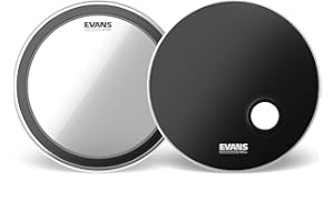 Evans EMAD System Bass Drum Pack - Contains 1 Bass Drum Head, 1 Reso Drum Head, 2 Interchangeable Damping Rings, & Foam Damping Rings - Customize Bass Drum Sound - 1-Ply Construction - 22"