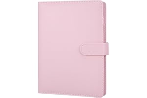 JIANTA Segregator A5, ze skóry PU, do wielokrotnego napełniania, 6 pierścieni do papieru wypełniającego A5, segregator budżetowy na podróż, do pracy (papier wewnętrzny nie wchodzi w zakres dostawy