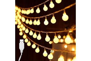 ENLACE Łańcuch świetlny LED, 3 metry, 20 kulek, ciepła biel, światło ciągłe