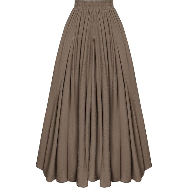 SCARLET DARKNESS Jupe Longue Victorienne Vintage – Taille Haute Élastique, Style Médiéval Élégant Femme, A-Line Maxi
