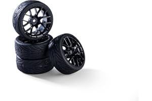 Carson 500900187 1:10 Set di ruote (4) Y-Design2 nero - accessori per modellismo, pezzi di ricambio, tuning, pneumatici, set di pneumatici