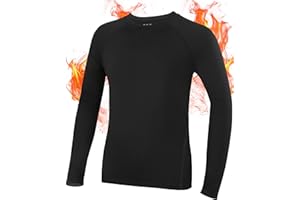 Roadbox Jungen Thermo Shirt Langarm Fleece Unterhemd Kinder Atmungsaktive Funktionsunterwäsche für Schule Sport Winter Alltag