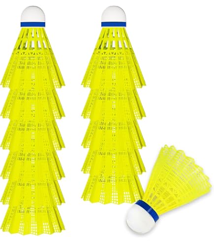 Hysagtek 12 Volani Da Badminton In Plastica – Gialli, Velocità Media, Per Sport Indoor E Outdoor
