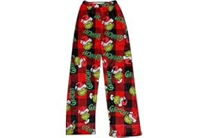 JKJFJKA 𝑮𝒓𝒊𝒏𝒄𝒉 Flanell Pyjama Hose für Damen Mode Weihnachten Schneeflocke Weihnachtsmann Druck Schlafanzug Niedlich Lässig Gemütlich Warm Schlafanzug Weihnachten Geschenk