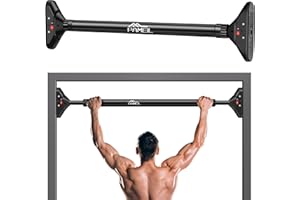 Pameil Cadre de porte avec barre de traction barre de traction capacité de charge jusqu'à 200 kg barre horizontale sans vis 75-94 cm extensible nouveau verrouillage (Noir（75-94 cm）)