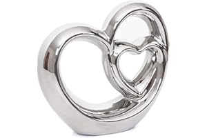 Mendler Cœur de décoration HWC-G93, décoration pour Table, Figurine, Sculpture, céramique 21x23x8cm