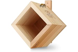 wildtier herz Hôtel à Insecte – Massif et Non traité en Bois Naturel, Hôtel à Insectes à remplir et à décorer soi-même