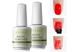 RSTYLE Removedor Esmalte Permanente,Esmaltes Permanentes Para UñAs,Quitaesmalte Semipermanente,Sin Papel De Aluminio, Sin Envoltura, Retirado De Forma Segura Y Suave Sin Causar DañO 2 * 15mL