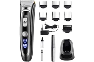 LOVEBAY Tondeuse Cheveux Hommes, 11-In-1 Set Tondeuse Barbe Professionnelle Electrique,28 Longueurs de 0.8 mm à 32,8 mm/Alimentation Rechargeable et Batterie/Céramique/Titane et un Ecran LCD