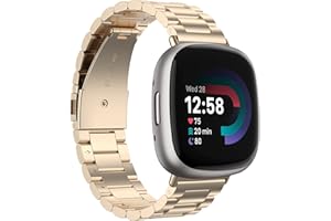 Chofit Pasek kompatybilny z zegarkiem Fitbit Versa 4/Sense 2, metalowa opaska na nadgarstek ze stali nierdzewnej, zamiennik paska biznesowego do Sense 2/Versa 4