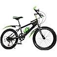 ROMYIX Kids Mountain Bike,20 Inch 7 Speed Bike, Height Adjustable MTB Bicycle with Water Bottle,Storage Bag,Fenders, Girl’s Boy’s Bicycle Compass for 130-150CM, Max 85KG