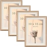 YoHyien Lot de 4 Cadres Photo, Cadre Photo Autoportants pour Bureau, Cadre Tableau Mural Paysage à Suspendre, Photo Frame for