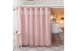 XGOPTS Vorhang Hochbett Kinder Bettvorhang Hochbett für Mädchen Erwachsene Kinder Betthimmel Vorhänge für Bett Schlafsaal Bettvorhänge mit Organza Stoff Rosa (200 x150 cm)