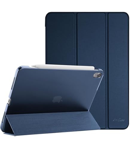 TiMOVO Hoes voor iPad Air, 11 inch, M2 2024, iPad Air 6, iPad Air 5/4e generatie hoes (2022/2020), slanke beschermhoes met transparante achterkant, automatische slaap/ontwaakhoes, Capri blauw