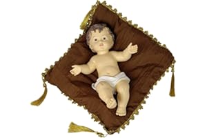 DRW Niño Jesús con cojín marrón y Dorado 28 cm (sin Vestir)
