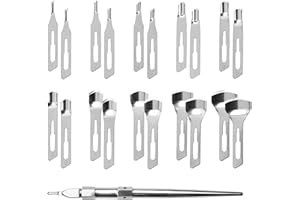 KOSMETEX Set 4, 20x Hohlmeißelklingen (je 2x) 1x Halter für die Fußpflege, 10 Größen Mixset Starterset