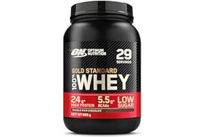 Optimum Nutrition Gold Standard 100% Whey, Poudre de Protéines pour Construction et Récupération Musculaire, avec Glutamine et Acides Aminés BCAA Naturels, Double Chocolat, 29 Portions, 899 g