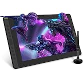 HUION Kamvas 16 2021 Tablet graficzny z ekranem HD 15,6" monitor z rysikiem pasywnym, 10 klawiszy skrótu, kompatybilny z Andr