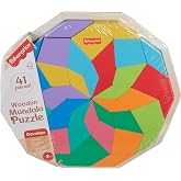 Fisher-Price Ahşap Mandala Yapboz Y&uuml;r&uuml;me &ccedil;ağındaki &ccedil;ocuklar i&ccedil;in 40 ahşap par&ccedil;adan oluşan Fisher-Price Geometrik Mandala Yapb