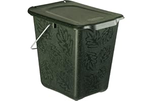 Rotho Compost bin Greenline 7l en vert, plastique, vert foncé, brut (7 litres)