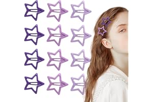 Irikdescia® 12 sztuk spinek do włosów w kształcie gwiazdy, stylowe, 3-kolorowe akcesoria do garnituru, śliczne spinki do włosów dla kobiet, antypoślizgowe spinki do włosów z zatrzaskiem (gradient