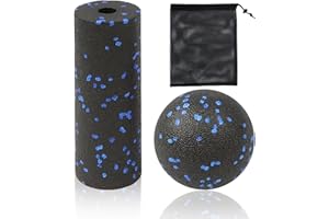 WEXFFU 2 Pcs Blackroll et Rouleau de Fascia, Petite Balle de Massage Rouleau de Fascia Pour la Colonne Vertébrale, le cou,Offre un Massage et un Soulagement de la Douleur Avec Sac de