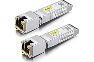 10Gtek [x2 pcs 1.25/2.5/5/10GBase-T SFP+ RJ-45 CAT.6a Copper Transceiver 30-meter, Compatible for Cisco SFP-10G-T-S, Ubiquiti UniFi UF-RJ45-10G, Fortinet, Netgear, D-Link and More