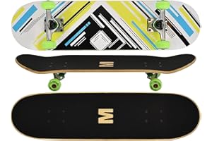 MAXOFIT IHR PARTNER FÜR SPORT UND FREIZEIT MAXOfit Skateboard érable 31" avec différents designs et essieux en aluminium de qualité supérieure, roulements à billes ABEC 7