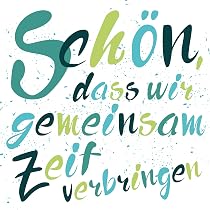 Serviettenshop Kerze „Schön, Dass Du Da Bist“ – Rund, Blau-grün, 8x7,5 Cm Für Geburtstag & Feiern
