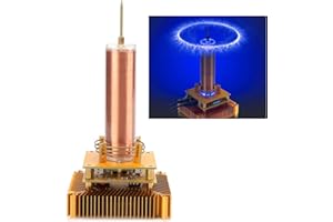 BANAPOY Geekstyl Music Coil Topper, Bobinas de Música Módulo de Experimento Dorado de Latón con Luz, Bobinas Herramientas Manuales Base del Radiador de la CPU 100-240V (Enchufe de