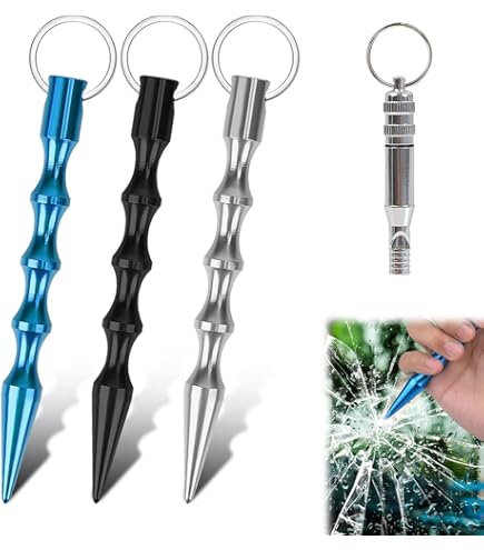 Portachiavi Sicurezza 3 In 1 THE JUNGLE - Rompevetro, Taglia Cinture, Fischietto | Fluorescente Rosso