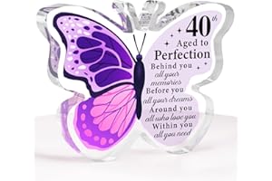 EINANMUT 40th Birthday Gifts for Women, 1984 40th Birthday Gifts for Her-Acrylic Butterfly Plaque Happy Birthday Gifts, Wonderful 40th Birthday Present for Mum Wife Sister Best Friend