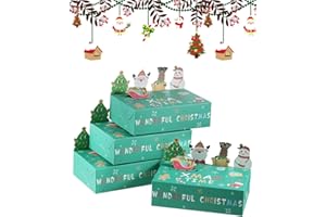 TsunNee 30PCS Christmas Party Gift Boxes, Xmas Paper Candy & Cookie Favour Boxes, Novelty Gift Packaging Decor for Christmas Party Advent Calendar DIY